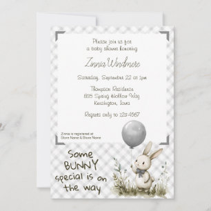 020 Nebelgrau • Eine besondere Babyparty für ein k Einladung
