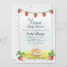 020 Nebelgraue Erdbeer-Picknick-Baby-Party