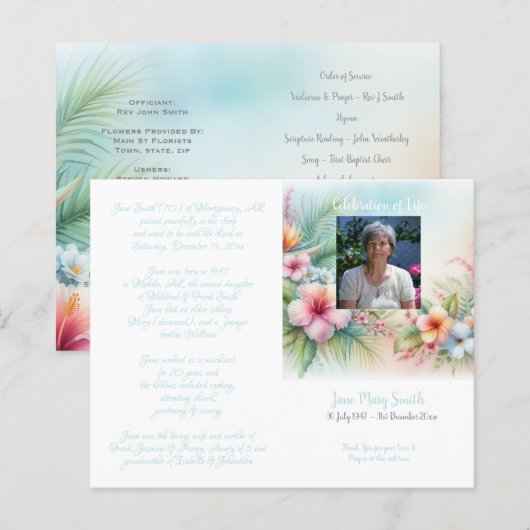 #0211252 Memorial Funeral Order of Service Program (Vorne/Hinten)