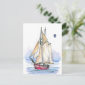 (021) Segelboot Noorderlicht Postkarte (Stehend Vorderseite)