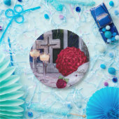 0294-Rose, Ringe, Kerze Pappteller (Party)