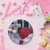 0294-Rose, Ringe, Kerze Pappteller (Party)