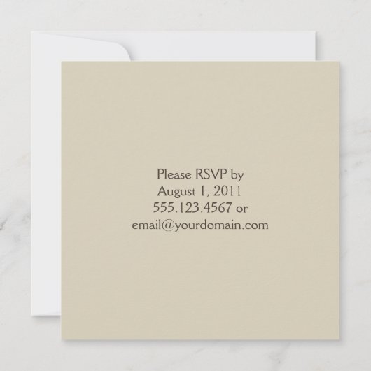 02 Braun Tan Cream Damask Dots Post Hochzeit Einladung (Rückseite)