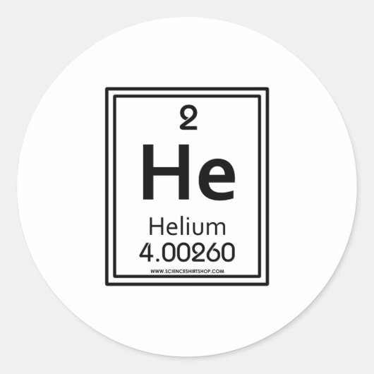 02 Helium Runder Aufkleber (Vorderseite)