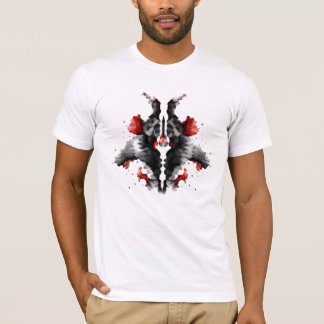 02 Schwarz & Rot Rorschach-Klecksographien-Abstrak T-Shirt