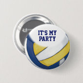 02of12 Benutzerdefinierter Volleyball-Party-Button Button (Vorne & Hinten)