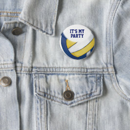 02of12 Benutzerdefinierter Volleyball-Party-Button Button