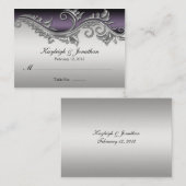02Vintag Lila Black and Silver Platzkarte (Vorne/Hinten)