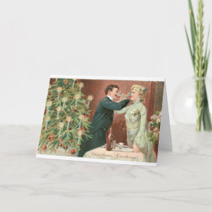 033 Weihnachtskarte Romantische Liebhaber Paar Feiertagskarte