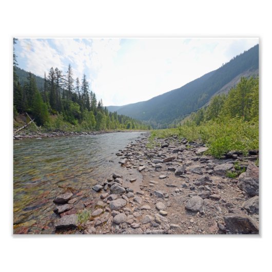 0374 8/12 Eagle Falls River in Glacier Park. Fotodruck (Vorne)