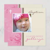 039 Celia: Baptism Lade - posh 2SQ V3 Einladung (Vorne/Hinten)