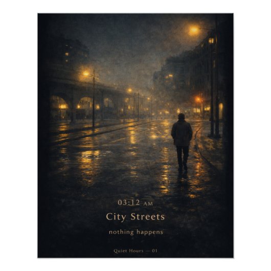 03:12 AM City Streets Moody Aesthetic Poster (Vorderseite)