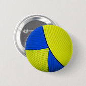 03 gelber u. blauer abstrakter Blumen-Knopf Button (Vorne & Hinten)