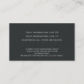 03 Moderne Berufliche Visitenkarte dunkelgrau (Rückseite)