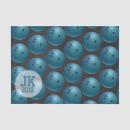 03 von 12 Musterpapier für blaues Bowling-Ball-Mus Seidenpapier
