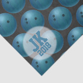 03 von 12 Musterpapier für blaues Bowling-Ball-Mus Seidenpapier (Ausschnitt)