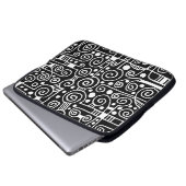 040512 - Weiß auf Schwarz Laptopschutzhülle (Vorne Knopf)