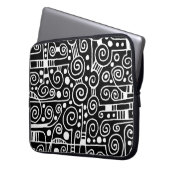 040512 - Weiß auf Schwarz Laptopschutzhülle (Vorderseite Links)