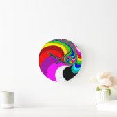 040 Obama - Fraktal Art Runde Wanduhr (Zuhause)