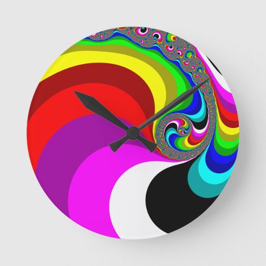 040 Obama - Fraktal Art Runde Wanduhr (Vorderseite)