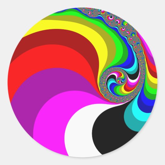 040 Obama - Fraktal Art Runder Aufkleber (Vorderseite)