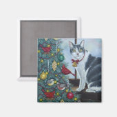0417 Weihnachtskatze Magnet (Vorderseite/Rückseite)