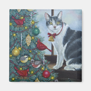 0417 Weihnachtskatze Magnet