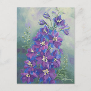 0429 Lila Delphinium Postkarte