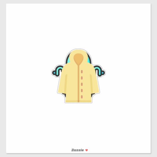 042-Regenmantel Aufkleber (Blatt)