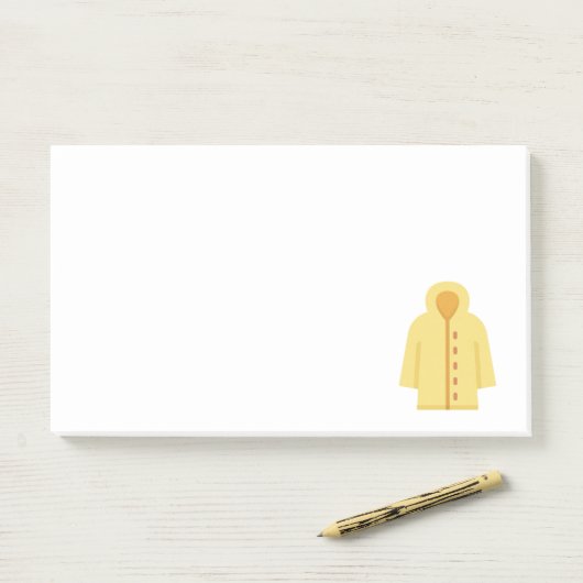042-Regenmantel Post-it Klebezettel (Auf Schreibtisch)