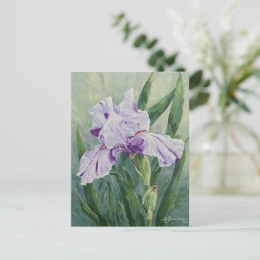 0440 Lila Streaked Iris Postcard Postkarte (Stehend Vorderseite)