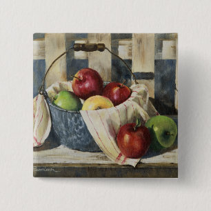 0449 Äpfel im Enamelware-Eimer Button