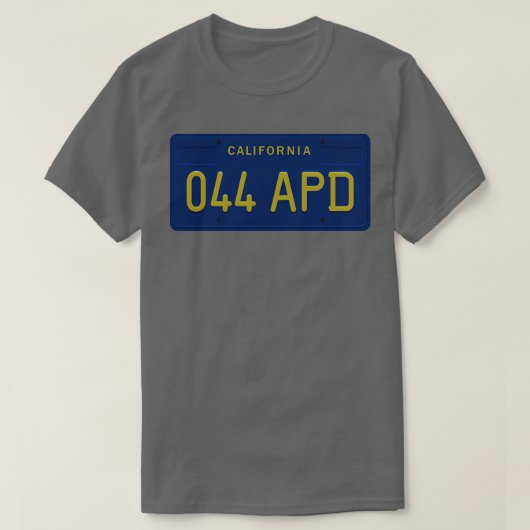 044 APD California Nummernschild Lt T-Shirt (Design vorne)