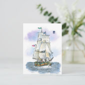 (044) Lady Washington Tall Ship Postkarte (Stehend Vorderseite)