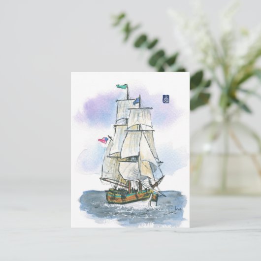 (044) Lady Washington Tall Ship Postkarte (Stehend Vorderseite)