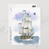 (044) Lady Washington Tall Ship Postkarte (Vorne/Hinten)