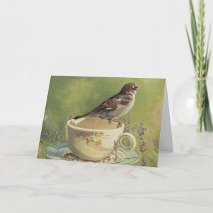 0470 Sparrow Birthday Card Karte