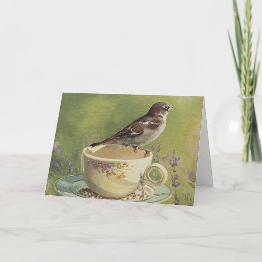0470 Sparrow Birthday Card Karte (Vorderseite)