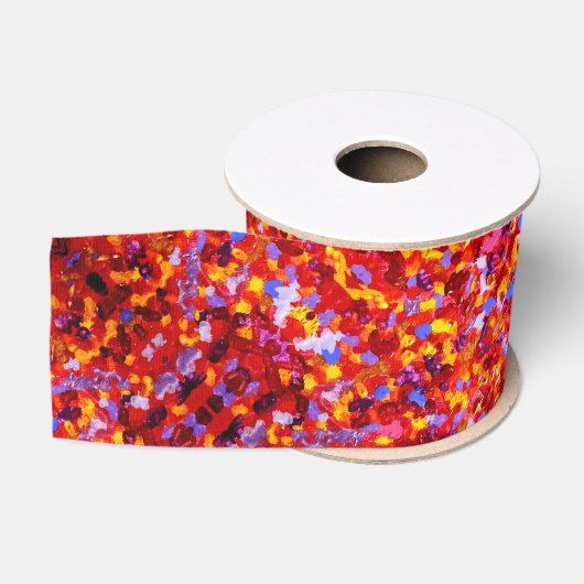 047 Rot und Gold Dotting Ribbon Ripsband (Spule)