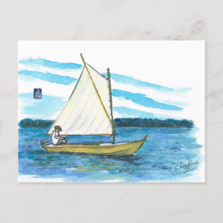 (048) Dinghy Small Boat Postkarte