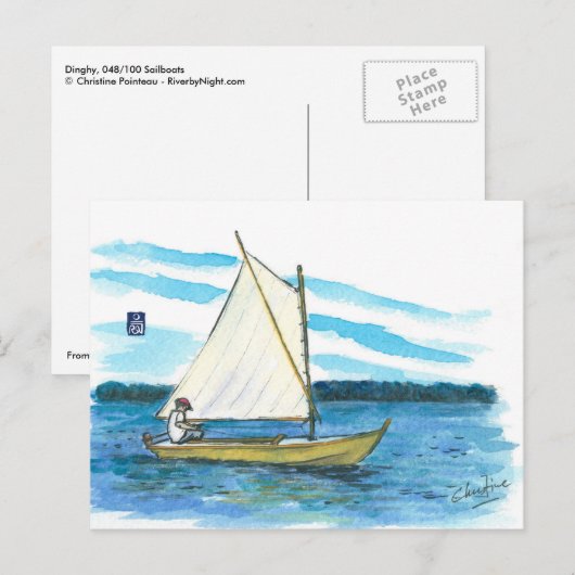 (048) Dinghy Small Boat Postkarte (Vorne/Hinten)