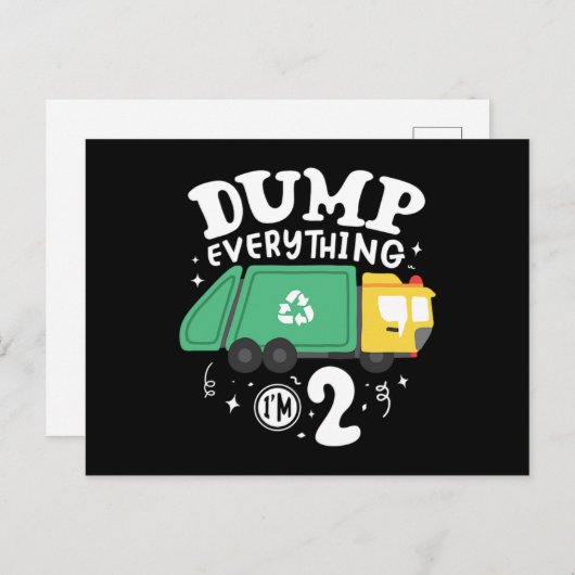 04.Garbage Truck für einen Mülltransporter-Lüfter Einladungspostkarte (Vorne/Hinten)