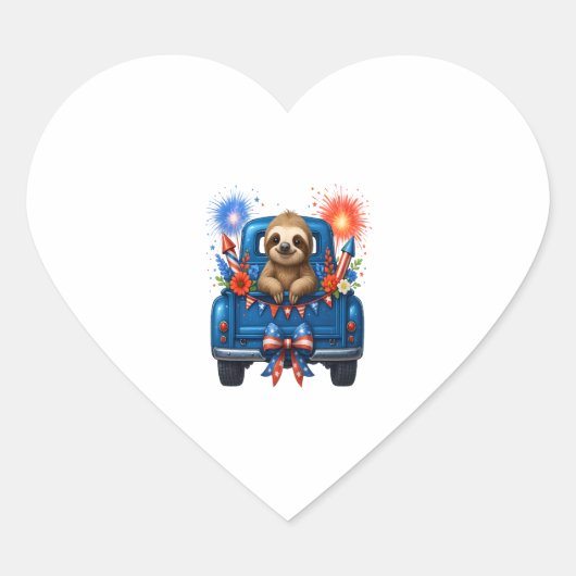 04. Juli - USA Herz-Aufkleber (Vorderseite)