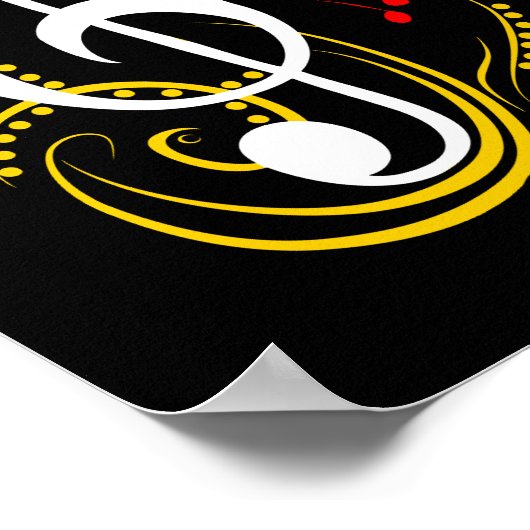 04 Reggae Music Clef Poster (Ecke)