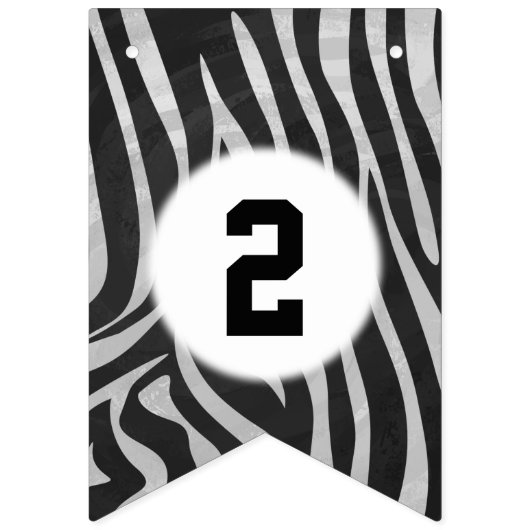 04 von 12 Zebra Themed Party Bunting Wimpelkette (Erste Fahne)