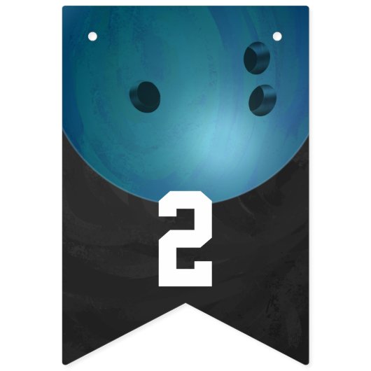 04of12 Bowling Ball Themed Party Custom Wimpelkette (Erste Fahne)