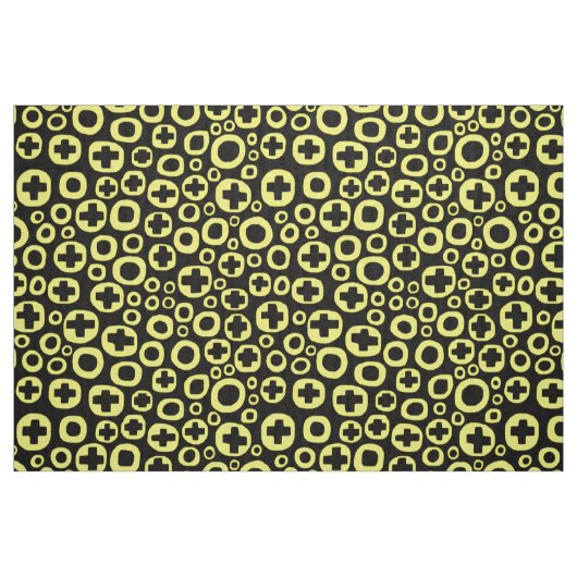 050215 - Gelb auf Schwarz Stoff (Fat Quarter (45,7 x 55,9 cm))