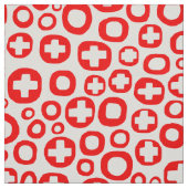 050215 - Rot auf Weiß Stoff (Muster)