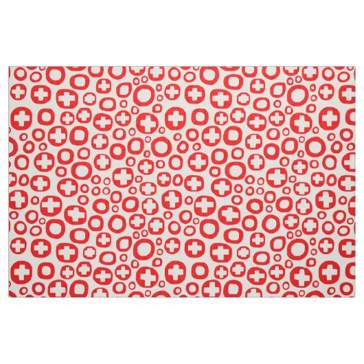 050215 - Rot auf Weiß Stoff (Fat Quarter (45,7 x 55,9 cm))
