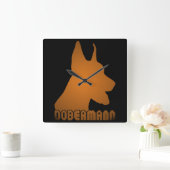 0513032011 Dobermann Quadratische Wanduhr (Zuhause)